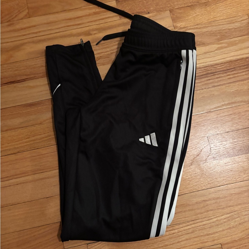Adidas teens Black Joggers with White Stripes - NEVER WORN!!!!!